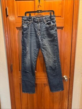 American Eagle Outfitters Flex Slim Jeans Men’s Faded Blue Straight Jeans 33x 32